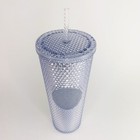 New Starbucks 2019 Venti Bling Platinum  Studded Cold Cup Tumbler Winter Holiday
