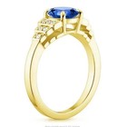 3 30 Ct Natural Blue Sapphire Diamonds Wedding Ring Solid 14k Yellow Gold All Sz