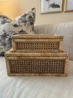 Pottery Barn Woven Rattan And Wood Decorative Storage Boxes Flaws Read
