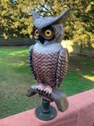 Vintage antique- Swisher   Soules Aluminum Owl Decoy   Crow Hunting  Owl Decoy  