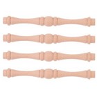 4pcs Natural Wood Spindles Beige Unpainted Durable Baluster Columns For Home