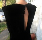Vintage 1930 s Bias Cut Black Silk Velvet Ladies Evening Dress  small