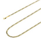 14k Solid Yellow Gold Necklace 2 2 5 4 2mm Figaro Chain Link  lobster Claw Clasp