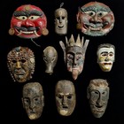 Antique Javanese Dance Mask Java Dieng Plateau Tribal Wood Sculpture Fine Art