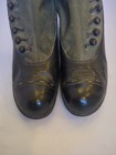 Vintage 1920s Womens Black Button Leather Victorian Style Boots                