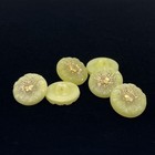 Uranium Glass Buttons Yellow Gold-tone Luster Czech Glass Art Deco Lot Of 6