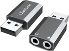 Usb To 3 5mm Audio Adapter  2-pack  external Stereo Sound Card With Dual Trs   