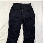 The North Face Xs Black Pants Elastic Waist Drawstring Ruched Accent