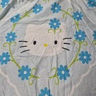 Vtg Y2k Hello Kitty Blue Floral Quilted Comforter Reversible Gingham Sanrio 2000