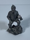 Vintage  Lumberjack Pewter Statue Figure  Signed Ricker 6 Inches Tall 3 3 2000