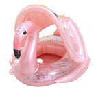 Baby Flamingo Pool Float Swim Ring With Sunshade Infant Seat Summer Beach