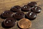 Set Of 8 Vintage Nos Glossy Dark Brown Plastic Cat Eye Buttons 3 4  19mm 14826