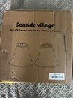 Seaside Lamp Shades   5 00 Price Cut  two  Champagne Beige Bell Fabric 6 x13 x10