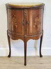 Pair Demilune Marble Top Carved End Tables Nightstands-antique French Style Nice