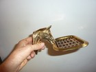Unique Heavy Vintage Brass Horse Head Mounted Drinking Water Soap Dish