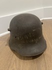 Wwi German M16 m17 Steel Helmet With Liner Remnants   Scratched Lettering
