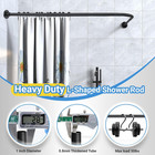 L Shaped Shower Curtain Rod adjustable Corner Shower Rod