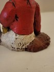 Anthropomorphic Fox Figurine Seated Red Coat Hand Painted Resin Folk Art Signed
