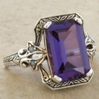 Antique Style 925 Silver 5 Ct Color Changing Simulated Alexandrite Ring     197x