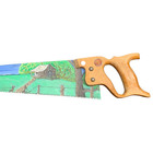 Vintage Hand Painted Landscape Saw Signed Folk Art Tool Wood Handle Wall Decor