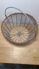 Antique Primitive Woven Twist Wire Egg Vegetable Gathering Basket W  Handle