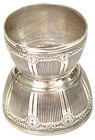 Antique French Sterling Silver Engine Turned Double Egg Cup Bf cie
