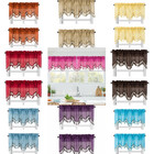 2pc Solid Faux Silk Swag Waterfall Ascot Window Valance W tassels 55  X18  Wave