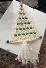 Vintage Macrame Christmas Tree Wall Hanging White Green Mcm Retro 70   s Hipster