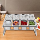Pizza Topping Station  8 Stainless Steel Seasoning Containers With Lids 
