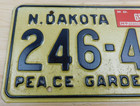 Vintage Original 1962 65 North Dakota License Plate Tag   246-496