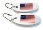 2-pack American Flag Boat Keychain Floating Key Chain Usa