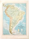 1920 Map South America Physical Brazil Chile Argentina Andes Mountains Dwq4