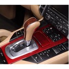 Red Carbon Fiber Gear Shift Panel Trim Cover For Porsche Cayenne 958 2011-2017