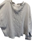 We The Free Womens Waffle Knit Long Sleeve Top Large Cream Cotton Blend Sweater