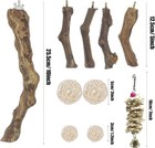 Allazone 6 Pcs Bird Perch Natural With Chewing Toys Grapevine Style 8 