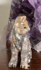 Natural Stone  Hand Carved Mini Statue Kitty Cat Crazy Figurine  1 5     Agate 