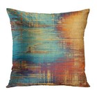 4x Throw Pillow Covers Vintage Abstract Orange Red And Blue Messy Rust Painting