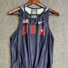 Nike Pro Elite Team Usa Jersey Singlet Mens Xl Blue Track Field Speed Suit Usa