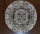 Vintage Cigar Ashtray Round Heavy  Fine Crystal Clear  Cut Glass 6    Excellent