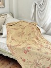 69x34 French Printed Linen Faded Large Scale Floral Fabric Material Poetic Patt