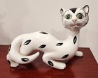 Vintage 1950 s Green Eyed Ceramic Cat