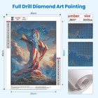 4th Of July Diamond Art Kits For Adults  American Flag On Wooden Cross Diamond P