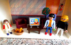 Vtg Playmobil Take Along Doll House With Lot Of People Furniture Accessories