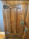 19th C Cavalier Refrigerator Ice Box Oak Cabinet Cork Lined