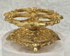 Vtg Filigree Footed Lipstick Holder Hollywood Regency Gold-tone 4 Tube Holder