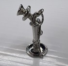 925 Sterling Silver Retro Charm Pendant Antique Bell Telephone 20s