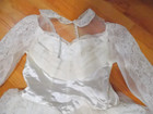 1940-50 s White Wedding Gown Full Skirt   Train-tulle  Satin   Lace Sleeves
