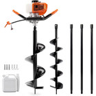 52cc Gas Earth Auger Post Hole Digger Heavy Duty Anti-vibration 6 10in Bits Pro