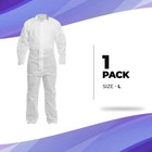 White Disposable Coveralls Large 60 Gsm Protective Suit With Zipper