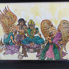 Bird   Monkey Lords Anthropomorphic Water Color Painting Framed Unknown Artist